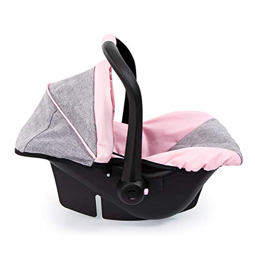 Bayer Design 67933Aa, Silla de Coche Easy Go, Accesorios, Asiento Para Bebé Muñeco, Gris, Rosado, Mariposa, Color Rosa