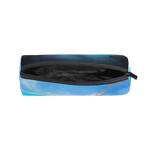 Bennigiry Hungry Shark World - Estuche cilíndrico para lápices, multifunción, papelería, bolsa con cremallera, para estudiantes, con cremallera, bolsa de regalo de viaje y maquillaje