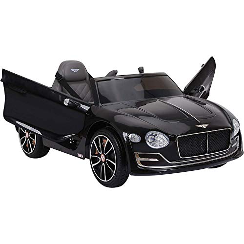 Bentley Coche eléctrico para niños EXP12 con mando a distancia parental y faros LED de 12 V, color negro