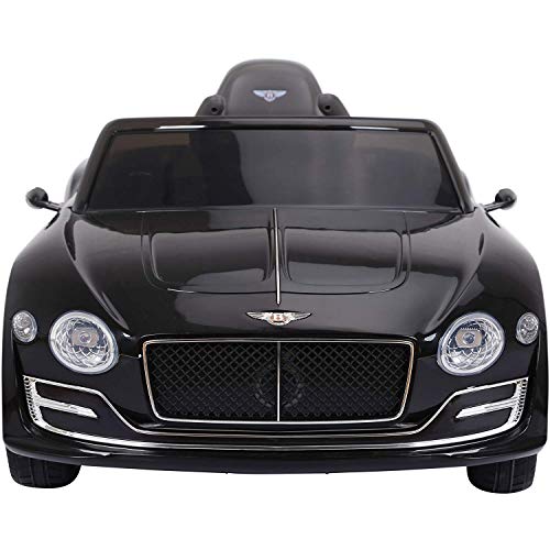 Bentley Coche eléctrico para niños EXP12 con mando a distancia parental y faros LED de 12 V, color negro