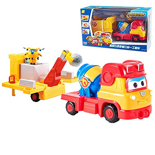 BESTWALED Super Alas Remi Triple Vehículo De Ingeniería Multifunción Niños Juguetes Donnie Deformación Robots Base De Mando Taladro De Camión Super Wings Juguete Cumpleaños Navidad Regalo