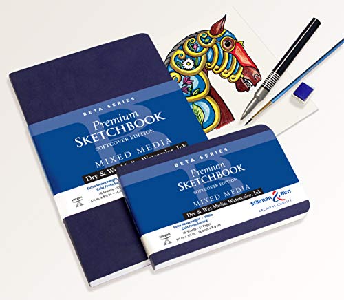 Beta Series Softcover Sketchbook Edition, Heavyweight , 270 gsm, White, Cold Press, 26 Sheets/52 Pages - 8 x 10 by Stillman & Birn