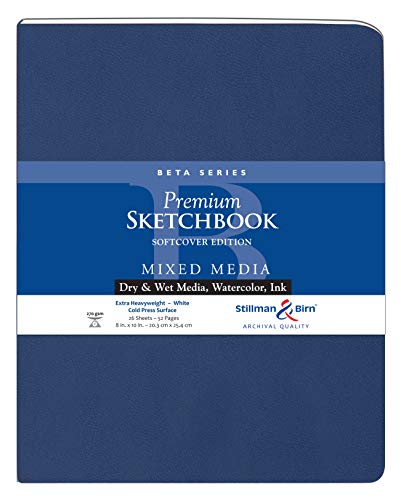 Beta Series Softcover Sketchbook Edition, Heavyweight , 270 gsm, White, Cold Press, 26 Sheets/52 Pages - 8 x 10 by Stillman & Birn