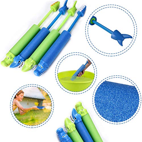 BETOY Pistolas de Agua 4PCS Juguete del Baño Water Gun Toy Pistola de Espuma de Agua Tirador Juguete Infantil para Piscina de Playa