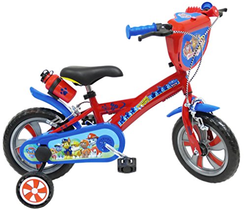 Bicicleta de Bicicleta de 12 Pulgadas, con 2 Frenos PB+BIDON AR + Casco Infantil, Multicolor