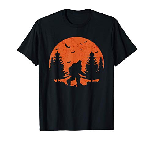 Bigfoot Halloween Moon Vintage Costume Sasquatch Yeti Gift Camiseta