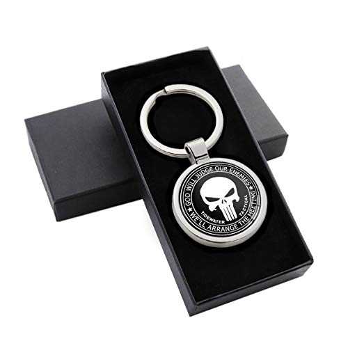 Biomar Labs® Llavero de Metal 3D con Calavera Cráneo Skull Punisher, Regalo para Hombre y Mujer KK 255