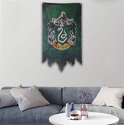 birthday decor for harry flag potter Wall Banner, gryffindor | hufflepuff | ravenclaw | Casa Slytherin bandera de decoración (72X120CM)