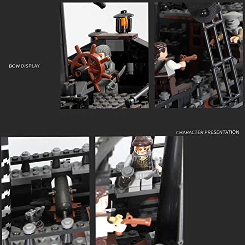 Black Pearl Pirate Ship Model Building Block Set 875 Pcs Mini Bricks 3D Puzzle DIY Educational Toys Gift for Adults and Kids