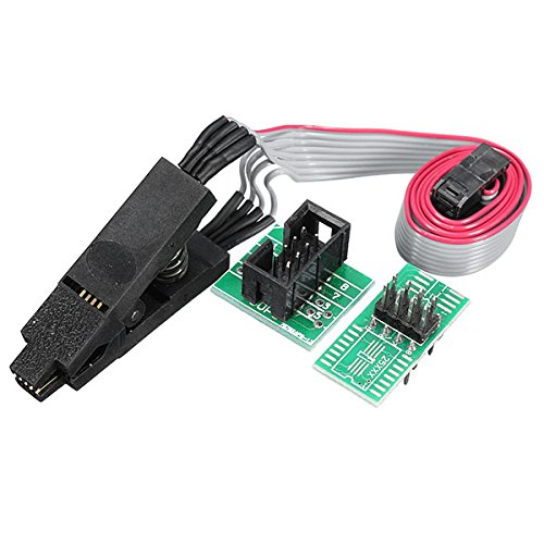 BliliDIY 3Pcs 8 Pin 1.27Mm Pitch Soic8 Sop8 Flash Burning Chip IC Clip De Prueba Adaptador De Enchufe Bios / 24/25/93 Programador con Módulo De Alimentación 6Pcs