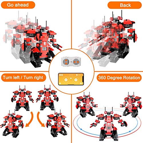 Bloques de Construcción RC Robot, Control Remoto STEM Robot Toy Kit de Robótica de Educativo DIY Robots Electrónicos Inteligentes RC Recargables Regalo Significativo para Niños Niñas ( 392 Piezas)