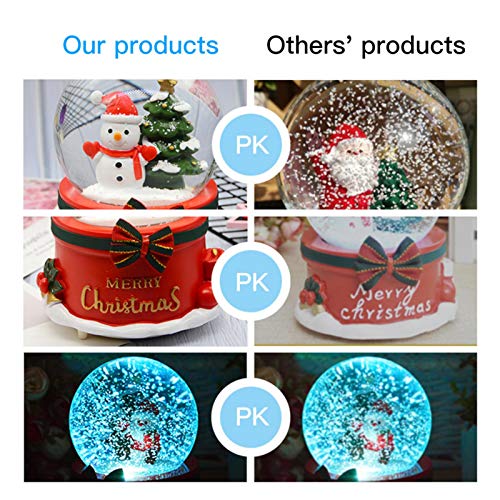 Bola de nieve de Navidad, giratoria 3D muñeco de nieve bola de cristal caja de música con luces intermitentes coloridas, globos de nieve irrompibles decoración del hogar para niñas niños bebé