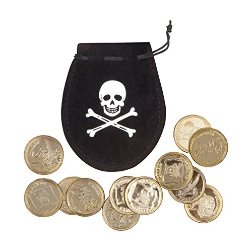 Boland 74300 - Bolsa Pirata con 12 doblones, diámetro 4 cm