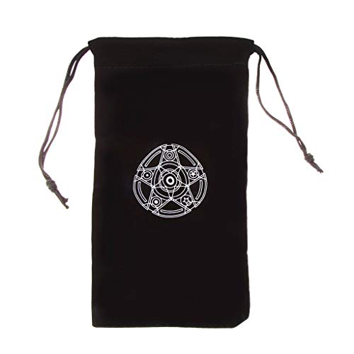 Bolsa de almacenamiento de terciopelo con diseño de tarot de pentagrama