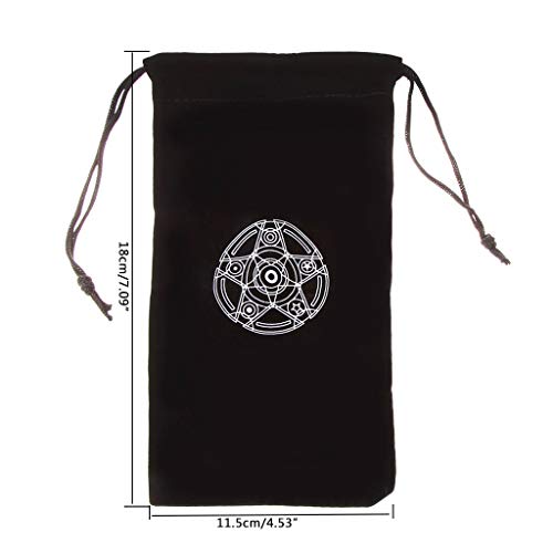 Bolsa de almacenamiento de terciopelo con diseño de tarot de pentagrama