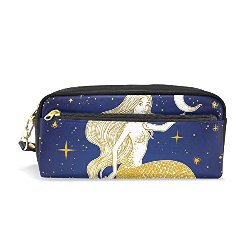 Bolsa de maquillaje cosmético Bolsa Monedero Ocean Mermaid Moon Galaxy Zipper Pen Papelería Bolsa Caballo para estudiante Chica Niño Niños Estuche de lápices