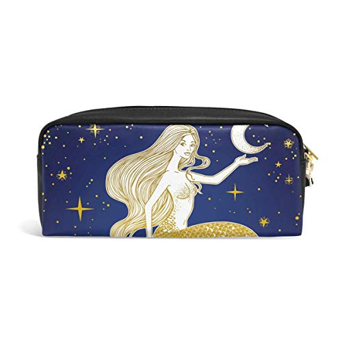 Bolsa de maquillaje cosmético Bolsa Monedero Ocean Mermaid Moon Galaxy Zipper Pen Papelería Bolsa Caballo para estudiante Chica Niño Niños Estuche de lápices