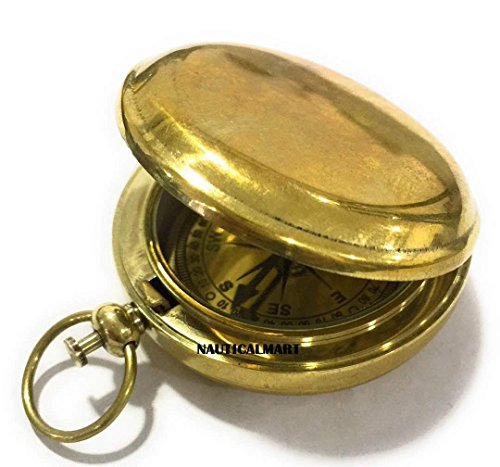 Brass Push Button Pirate Compass~ NauticalMart