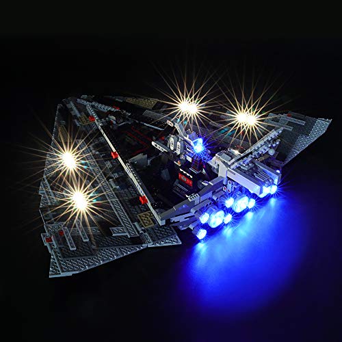 BRIKSMAX Kit de Iluminación Led para Lego Star Wars First Order Star Destroyer,Compatible con Ladrillos de Construcción Lego Modelo 75190, Juego de Legos no Incluido
