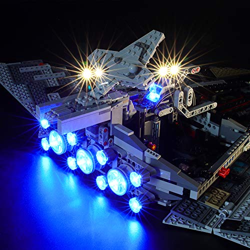 BRIKSMAX Kit de Iluminación Led para Lego Star Wars First Order Star Destroyer,Compatible con Ladrillos de Construcción Lego Modelo 75190, Juego de Legos no Incluido