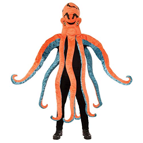 Bristol Novelty - Disfraz ridículo de Pulpo para adultos (Tamaño Único) (Naranja/Azul)