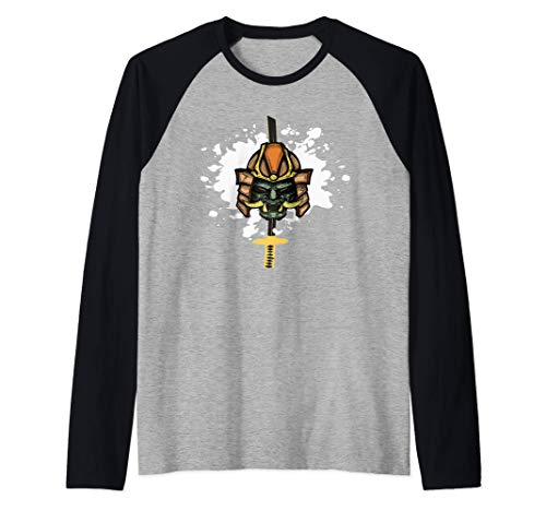 Bushido Samurai Palabra Japonesa Samurai Máscara Camiseta Manga Raglan