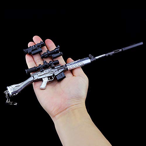 BYWL Rifle de francotirador SLR de 1/4 6 piezas de aleación de metal arma arma modelo figura artes juguete prop decoración llavero regalo para niños