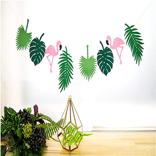 CAILI Estandarte de Flores Dibujadas, Selva Tropical, Flamenco de Piña, Hawai, Tres Decoraciones de Estilo Tropical, Aptas para Fiestas, Dormitorios, Jardines de Infancia