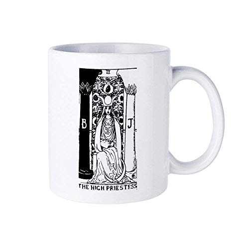 Camisa, camiseta, camiseta, bruja, camisa espiritual, regalos para ella, Rider Waite Tarot Deck Tarot Lectura de cartas Taza de café Taza, Suma sacerdotisa Tarot Card Faith Taza de cerámica Té Taza de