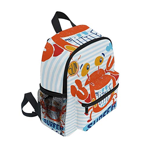 Cangrejo Pequeño Rojo Mochila para Preescolar Toddler Kids Estudiante Mochilas para Infantiles 2-7 Años Niñas Niños