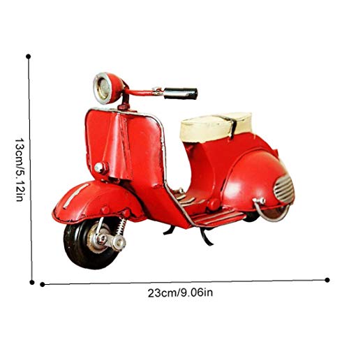 Canjerusof Inicio Coche De La Decoración De Los Niños Clásico Modelo De Coche De Juguete Retro De La Vespa Modelo Antiguo del Metal De La Lata Vespa Modelo Craft Red 1PC