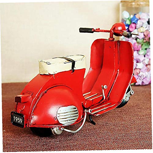 Canjerusof Inicio Coche De La Decoración De Los Niños Clásico Modelo De Coche De Juguete Retro De La Vespa Modelo Antiguo del Metal De La Lata Vespa Modelo Craft Red 1PC