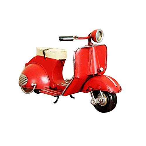 Canjerusof Inicio Coche De La Decoración De Los Niños Clásico Modelo De Coche De Juguete Retro De La Vespa Modelo Antiguo del Metal De La Lata Vespa Modelo Craft Red 1PC