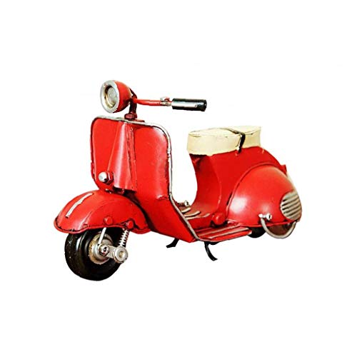 Canjerusof Inicio Coche De La Decoración De Los Niños Clásico Modelo De Coche De Juguete Retro De La Vespa Modelo Antiguo del Metal De La Lata Vespa Modelo Craft Red 1PC