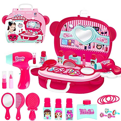 CBA BING Juego de Maquillaje de simulación, Juego de Joyas de Juego de Roles para niñas Juego de Juguete de Princesa Maleta de Regalo para niños de 3 años, niñas niños Niños Juego de Juguete