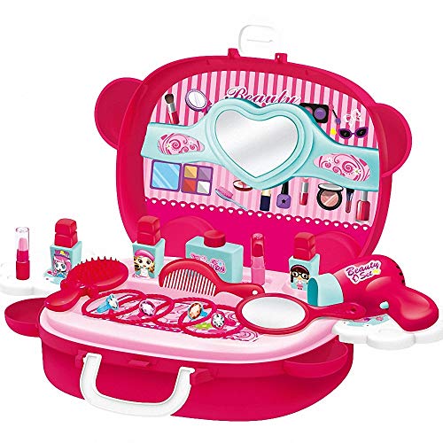 CBA BING Juego de Maquillaje de simulación, Juego de Joyas de Juego de Roles para niñas Juego de Juguete de Princesa Maleta de Regalo para niños de 3 años, niñas niños Niños Juego de Juguete