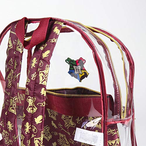 Cerdá - Mochila Transparente de Harry Potter con Compartimento Interior Impreso