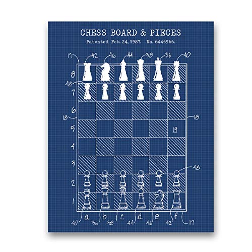 Chess Master Gift Tablero de ajedrez Lienzos de patente Carteles de juegos Arte de la pared Pintura Impresa Imagen del club de ajedrez Decoración de la sala de juegos 11.8 "x19.6" (30x50cm) Sin marco