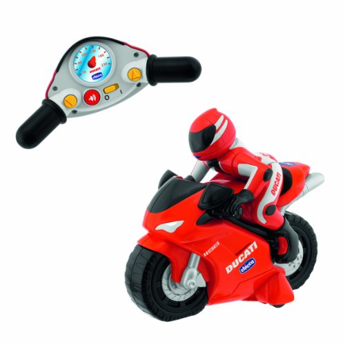 Chicco Ducati RC- Motocicleta radiocontrol Ducati 1198, con mando intuitivo y sonidos reales de motor