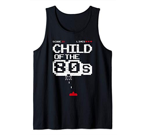 Child OfThe 80s Space Arcade Game Invader Funny Pun Gift Camiseta sin Mangas