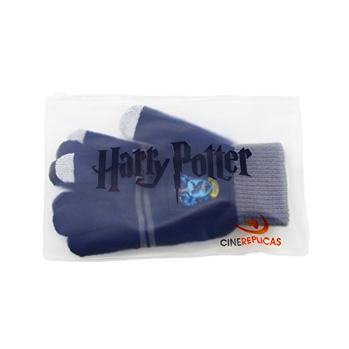 Cinereplicas - Harry Potter - Guantes de Pantalla táctil - Licencia Oficial - Casa Ravenclaw - Talla Única - Azul y Gris