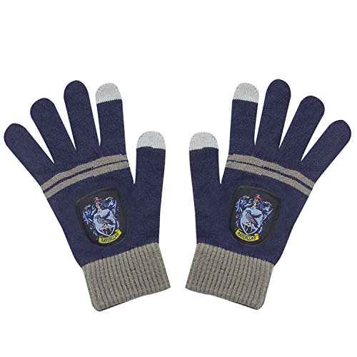 Cinereplicas - Harry Potter - Guantes de Pantalla táctil - Licencia Oficial - Casa Ravenclaw - Talla Única - Azul y Gris