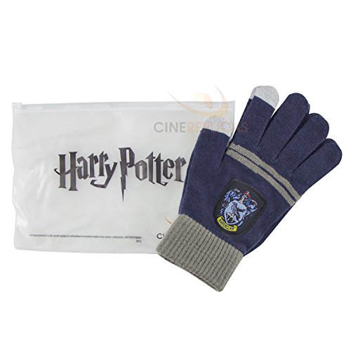 Cinereplicas - Harry Potter - Guantes de Pantalla táctil - Licencia Oficial - Casa Ravenclaw - Talla Única - Azul y Gris