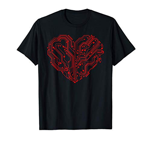 Circuit Heart Día de San Valentín Tech Engineer Gamer Camiseta