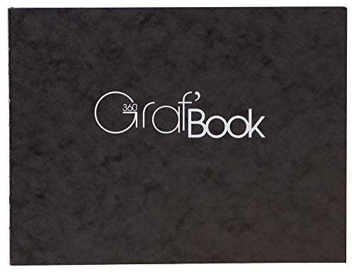 CLAIREFONTAINE Un cuaderno de papel de dibujo Graf'Book 360° con reverso en bruto cosido, 200 páginas 19x25 cm