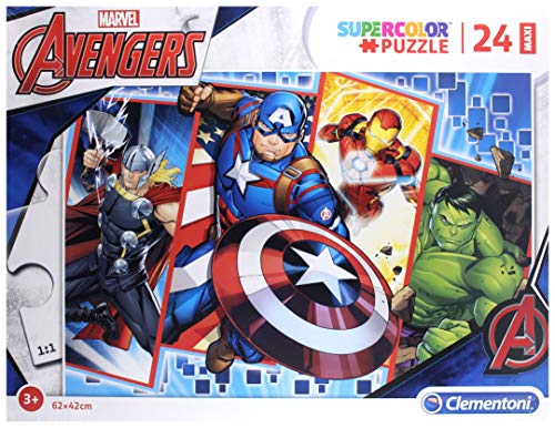 Clementoni- Maxi Puzzle 24 Piezas The Avengers, Multicolor (24495.9)