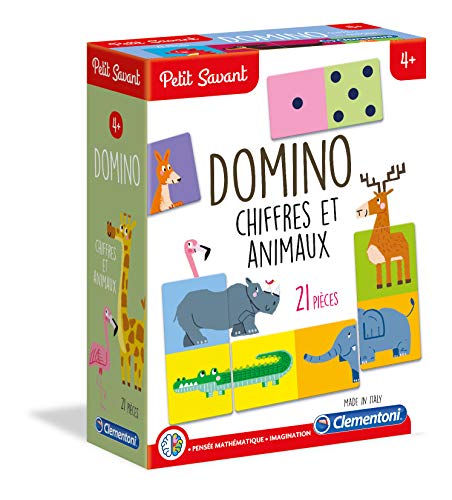 Clementoni- Pequeño SanteDomino Números y Animales, Multicolor 52360