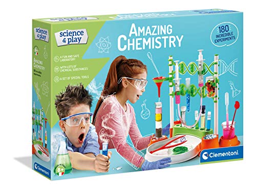 Clementoni- Science and Play - Amazing Chemistry - Kit de Ciencias - Laboratorio y esperimento para niños a Partir de 8 años - Made in Italy, (versión Inglesa), Multicolor (61728)