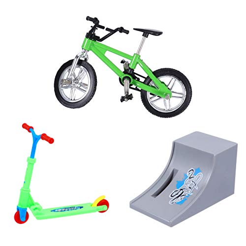 CLISPEED Juego de Rampas para Diapasón Mini Juguetes para Dedos Bicicletas para Dedo Pequeño Juego de Iniciación para Scooter Plegable Bicicleta en Miniatura Movimiento Deportivo Favores