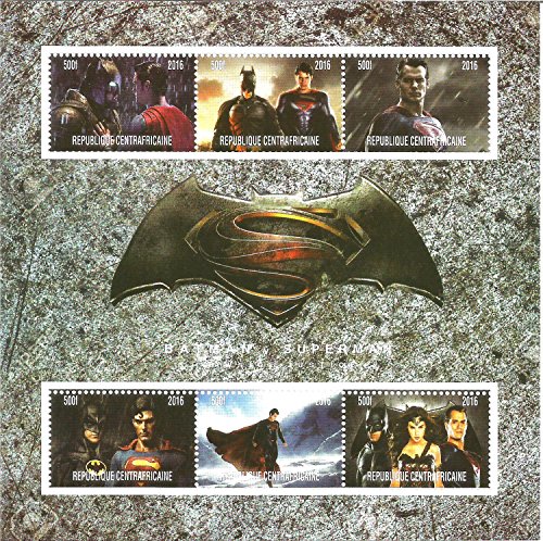 Coleccionables Sellos – Batman V Superman Marvel DC Comics MNH Sello hoja 2016